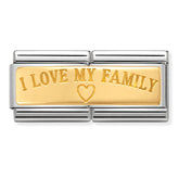 Nomination Composable Classic Double Link 030710/03 I Love Family in 18K Gold